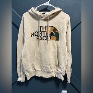The North Face Cream Hoodie with Camo Logo